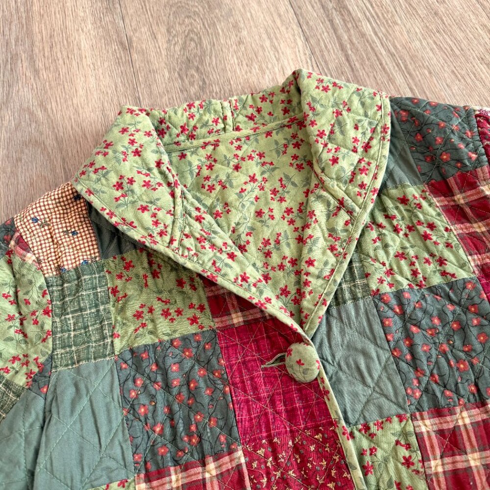 Patchwork Quilted Blazer - Multicolor - image 4